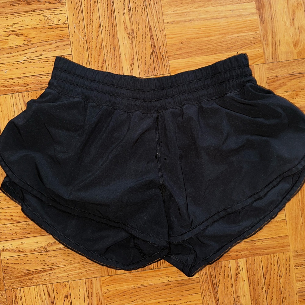 lululemon athletica Black Athletic Shorts with mesh detail